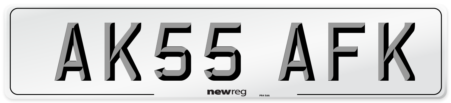 AK55 AFK Number Plate from New Reg